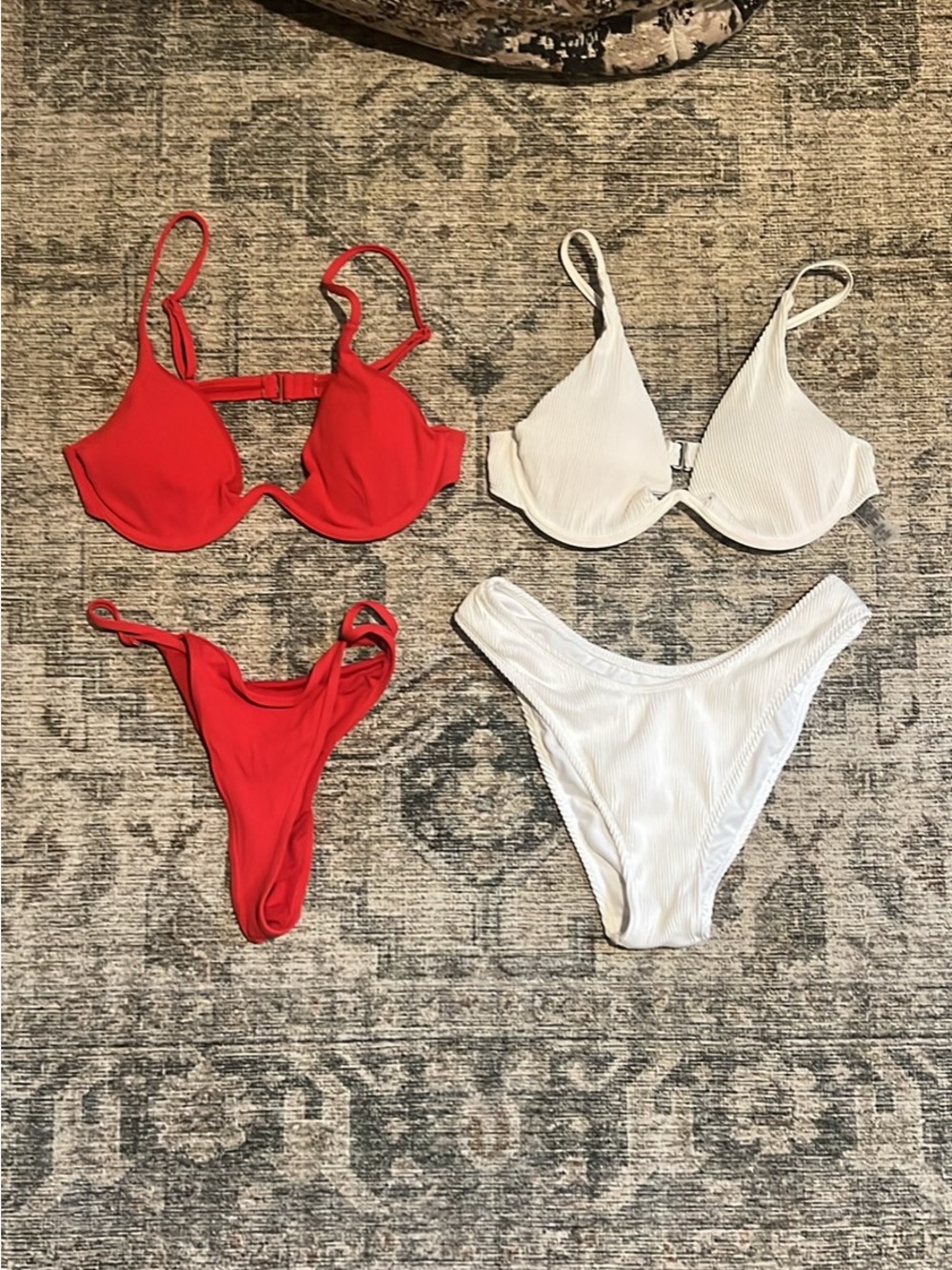 GARAGE Red & White Bikini Set - Two-Piece Swimwear